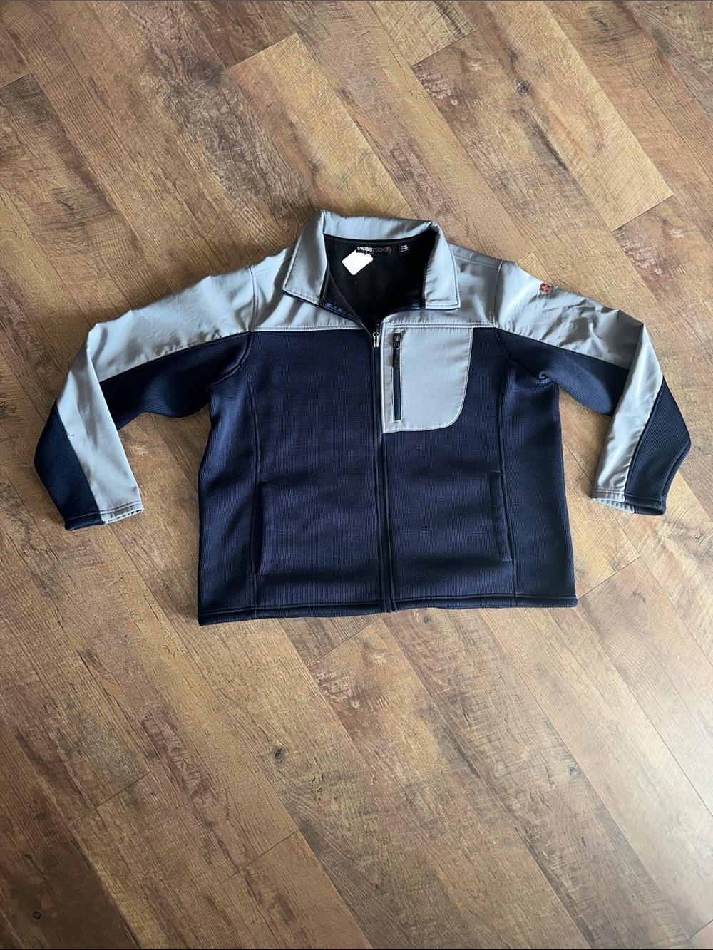 Swiss Tech Navy and Light Gray Zip Front Jacket